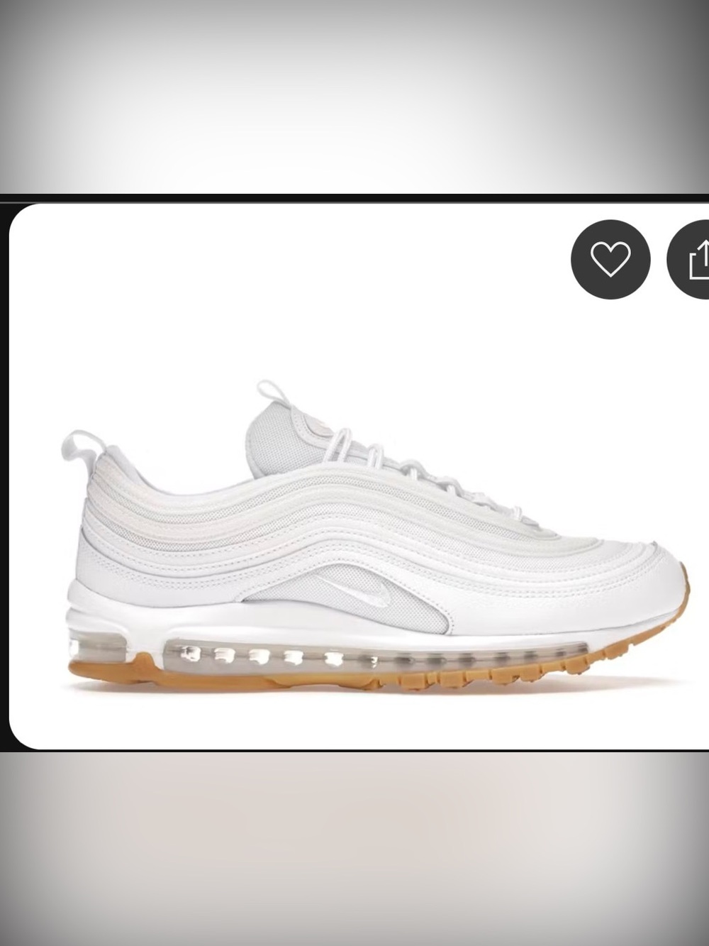 Nike Men’s Air Max 97 Sneakers - White with Gum Sole